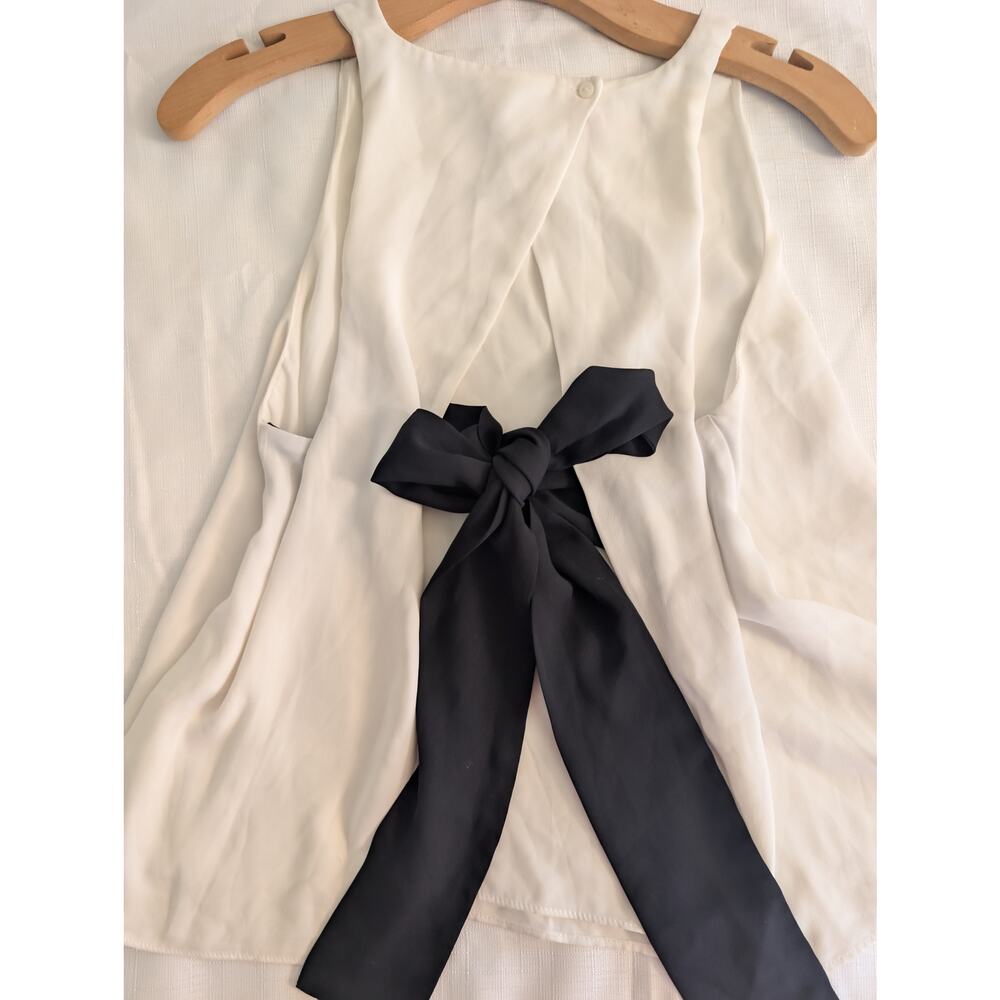 Zara Trafaluc White & Black Bow Top